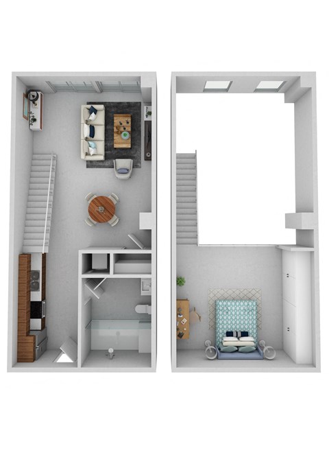 Floor plan for 1 bed, 1 bath, 889 sqft